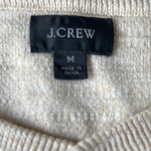 J Crew 3 button long sleeve Men’s medium sweater, 100% cotton, light beige/cream - Picture 3 of 10